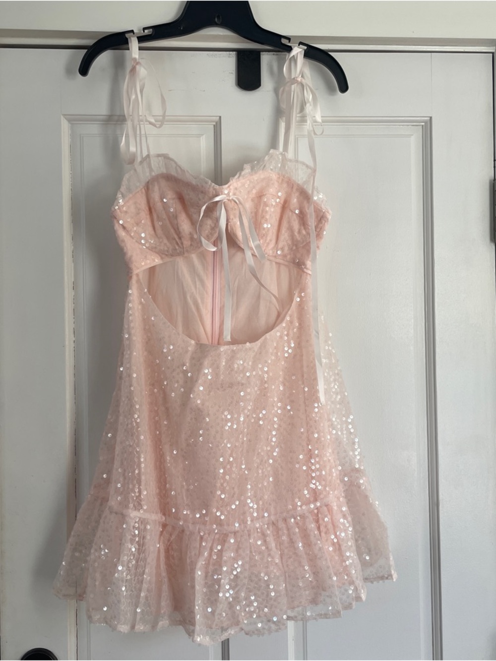 Selkie Sparkling champagne Pink Cutout Dress - Picture 3 of 6